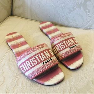 Christian Dior Dway slides embroidered logo size 36